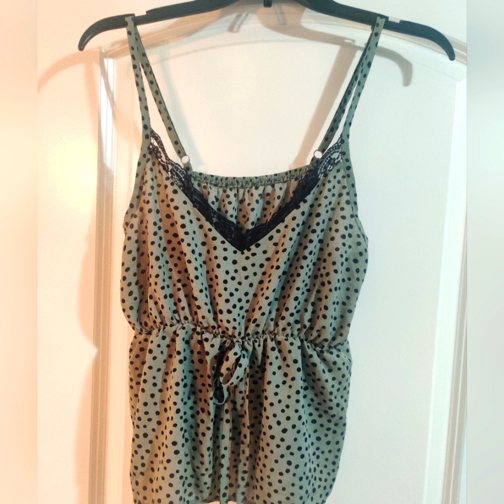 Shein Curve Lace Trim, Spaghetti Strap, Top, Size XL